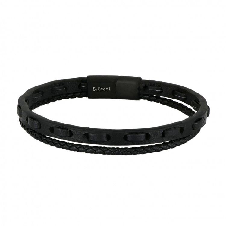 Βραχιόλι Από Δέρμα Και Ατσάλι TU29907