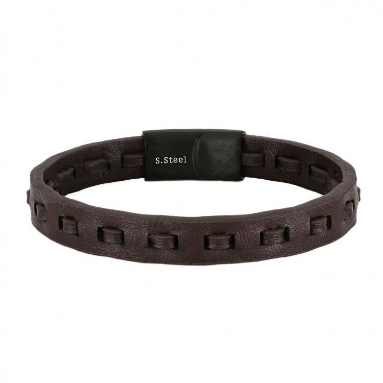 Βραχιόλι Από Δέρμα Και Ατσάλι TU29920