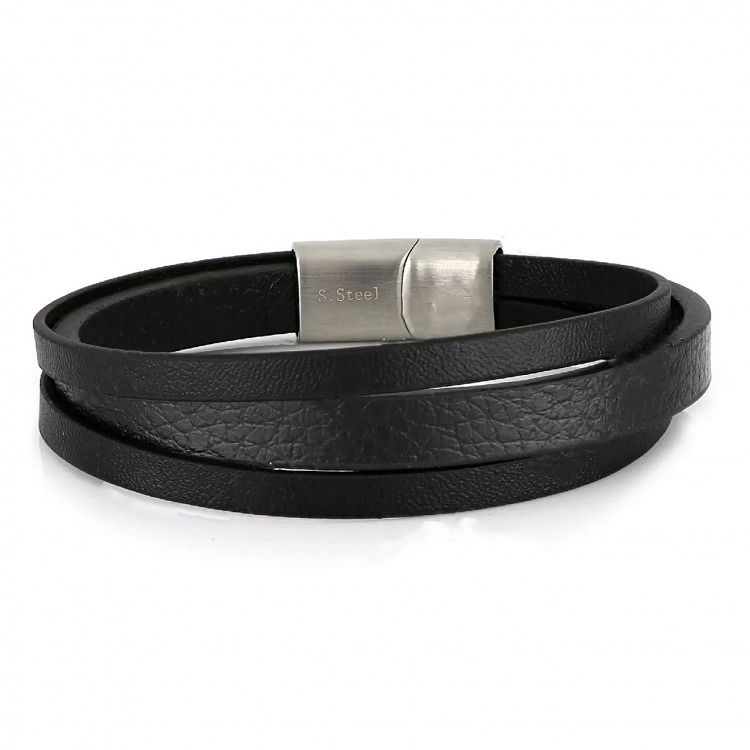Βραχιόλι Από Δέρμα Και Ατσάλι TU29923