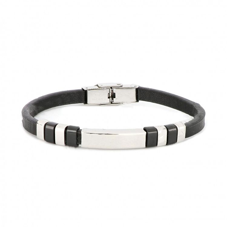 Βραχιόλι Από Δέρμα Και Ατσάλι TU29952