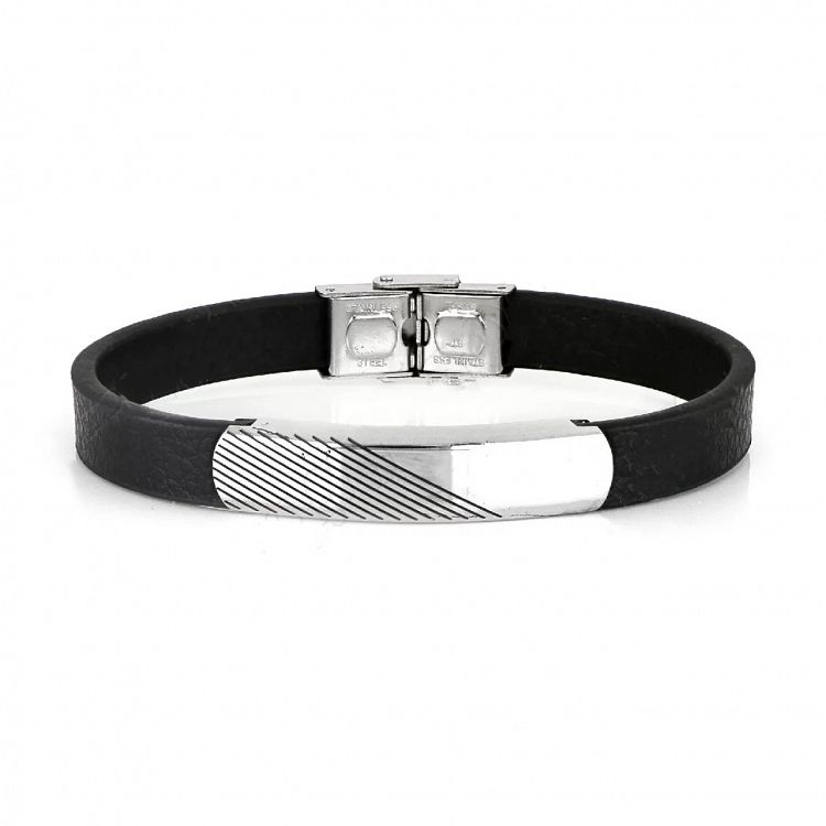 Βραχιόλι Από Δέρμα Και Ατσάλι TU29956