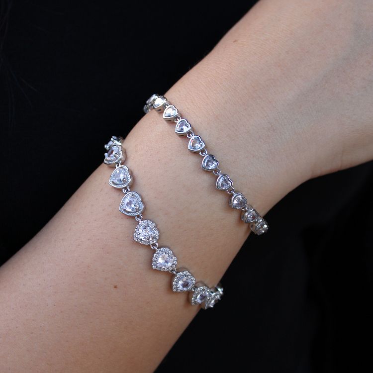 Βραχιόλι Ριβιέρα Με Καρδιές Από Ατσάλι MI21890