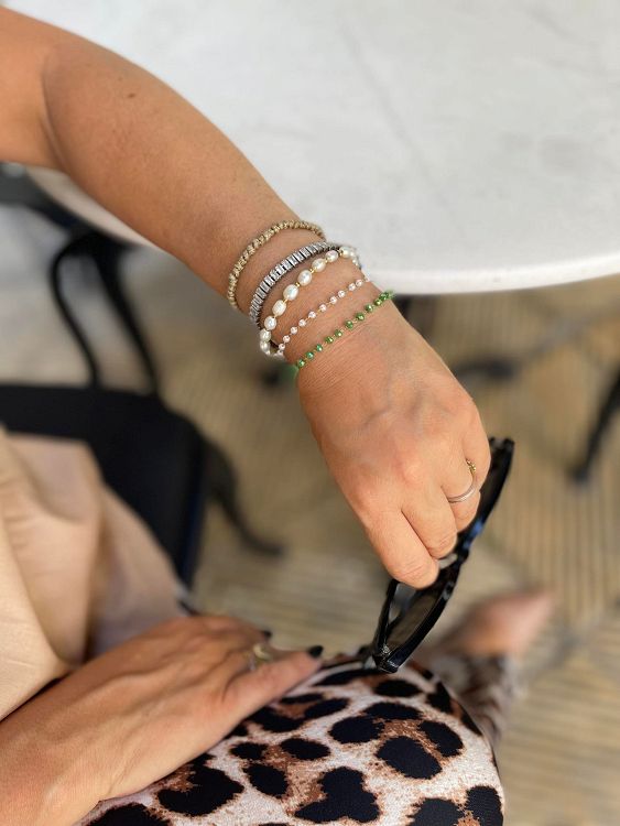 Βραχιόλι Ριβιέρα Από Ανοξείδωτο Ατσάλι Με Ορθογώνια Ζιργκόν MI25462