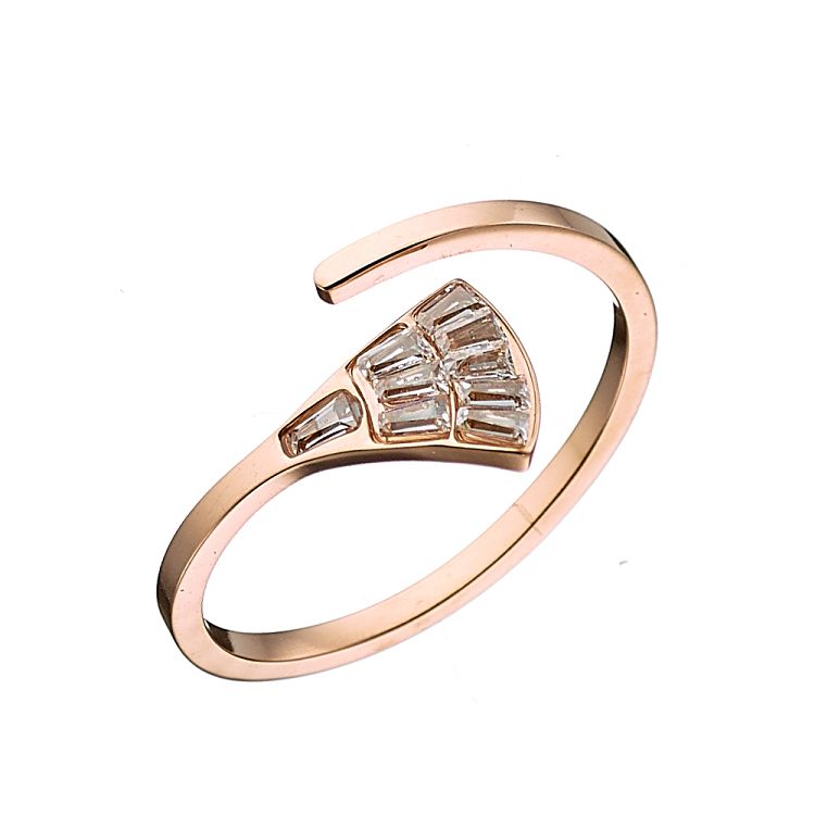 Δαχτυλίδι Από Ανοξείδωτο Ατσάλι Ροζ Επιχρυσωμένο AS30789