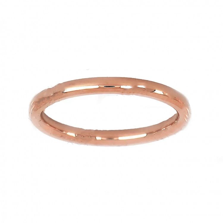 Δαχτυλίδι Βέρα Από Ατσάλι Ροζ Επιχρυσωμένο TU30951