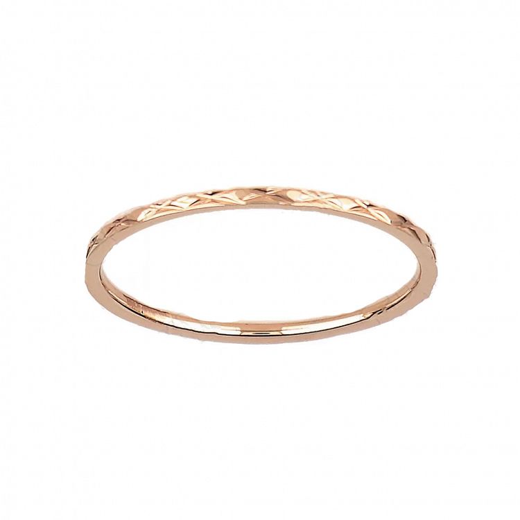 Δαχτυλίδι Βέρα Από Ατσάλι Ροζ Επιχρυσωμένο TU30954