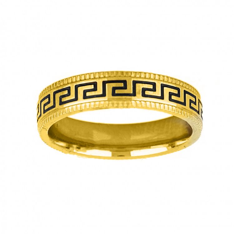 Δαχτυλίδι Από Ατσάλι Επιχρυσωμένο Με Μαίανδρο TU30963