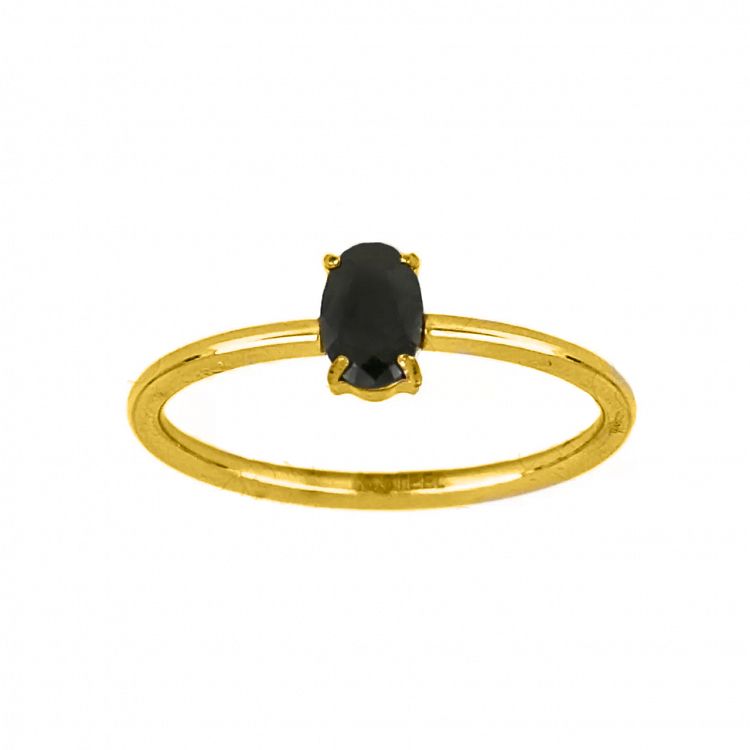 Δαχτυλίδι Μονόπετρο Από Ατσάλι Επιχρυσωμένο TU30984