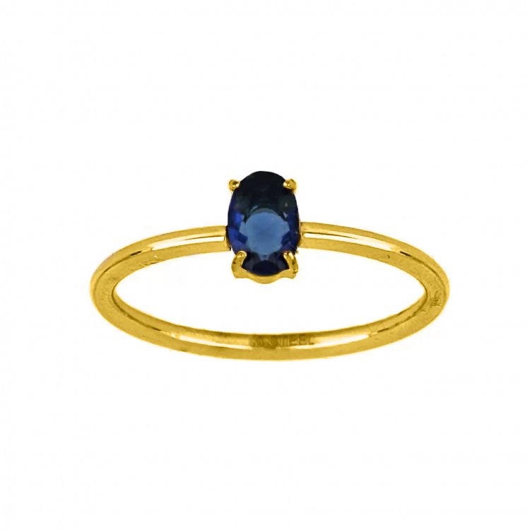 Δαχτυλίδι Μονόπετρο Από Ατσάλι Επιχρυσωμένο TU30987