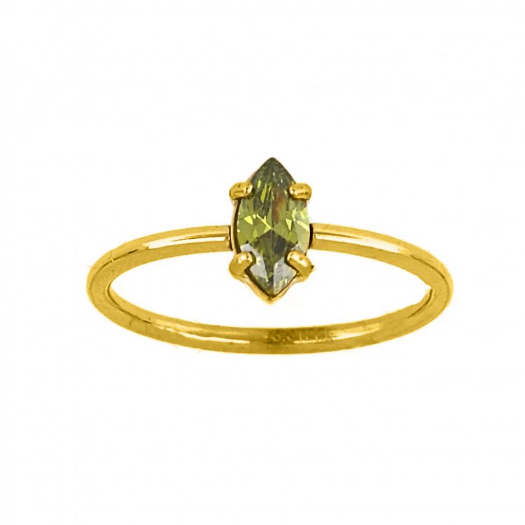 Δαχτυλίδι Μονόπετρο Από Ατσάλι Επιχρυσωμένο TU30998