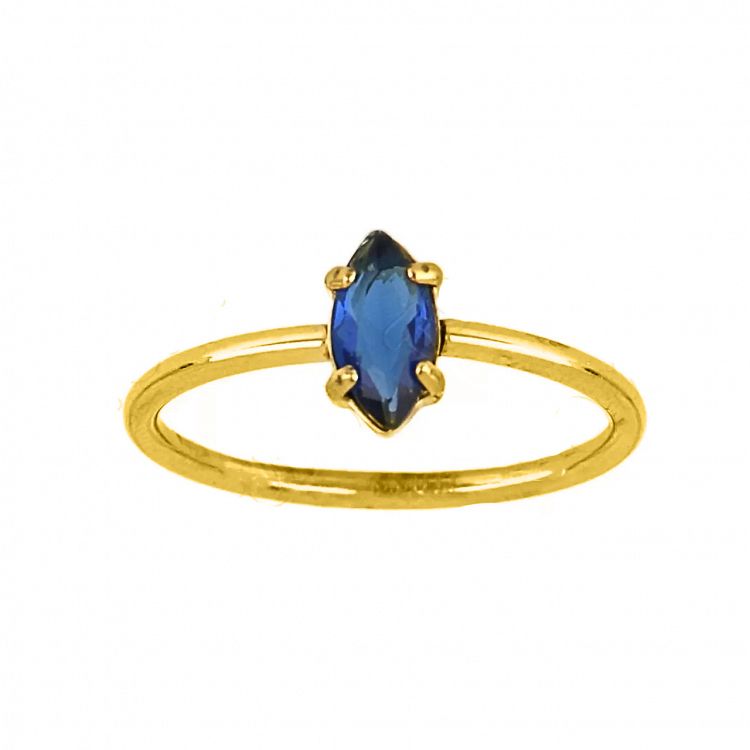 Δαχτυλίδι Μονόπετρο Από Ατσάλι Επιχρυσωμένο TU30999