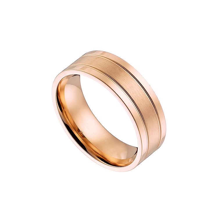Δαχτυλίδι Από Ανοξείδωτο Ατσάλι Ροζ Επιχρυσωμένο AS34391