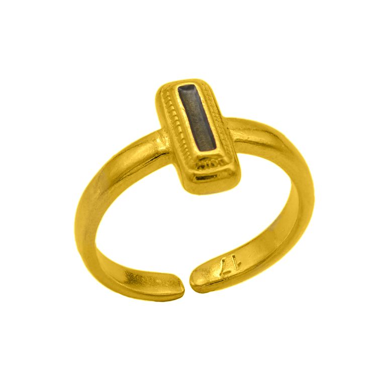 Δαχτυλίδι Από Ορείχαλκο Επιχρυσωμένο 24Κ Minimal PF37420