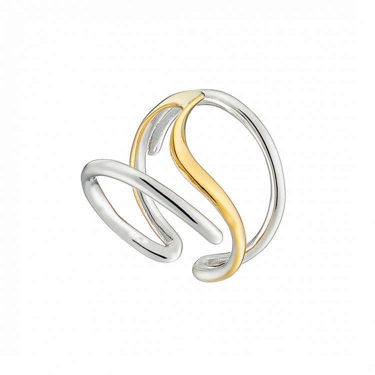 Δαχτυλίδι Δίχρωμο Από Ατσάλι Επιχρυσωμένο AS37563