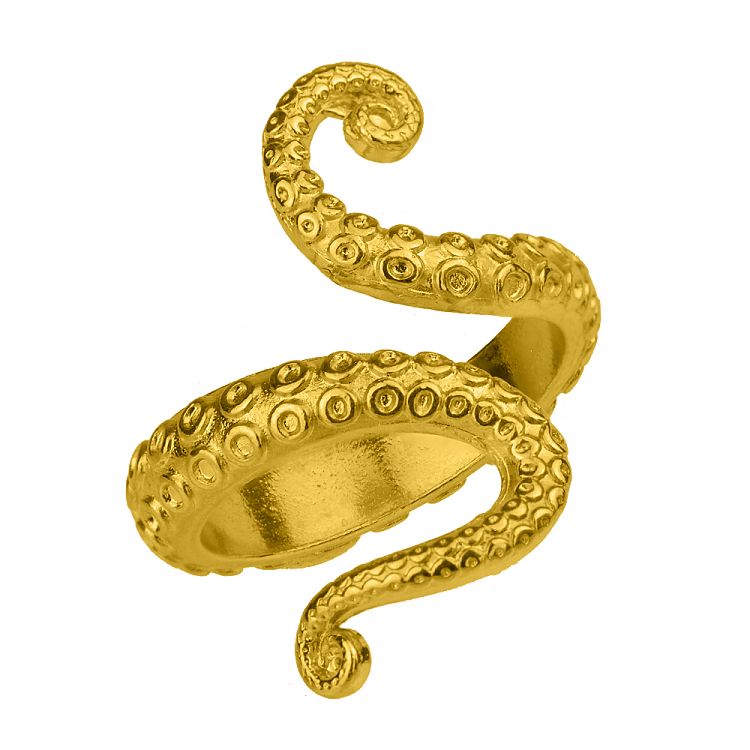 Δαχτυλίδι Από Ορείχαλκο Επιχρυσωμένο Πλοκάμι PF38508