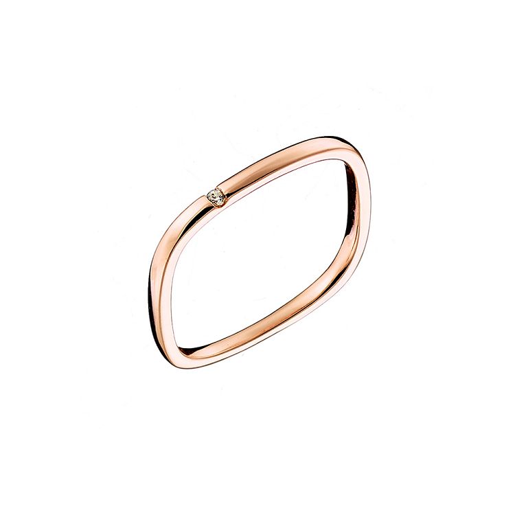 Δαχτυλίδι Από Ανοξείδωτο Ατσάλι Ροζ Επιχρυσωμένο AS38823
