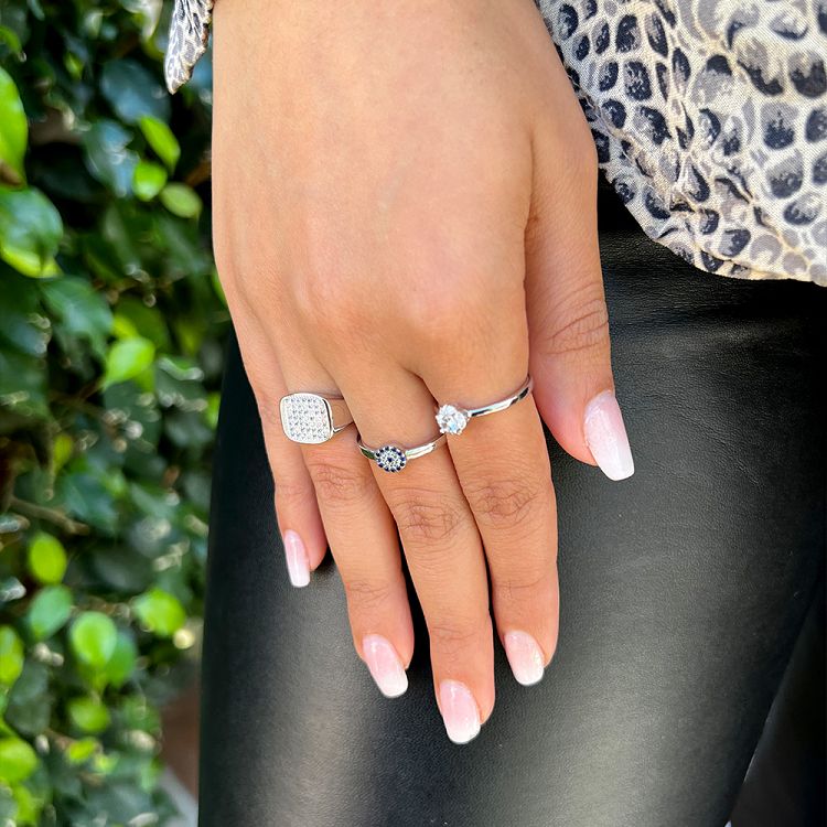 Δαχτυλίδι Chevalier Από Ασήμι 925 Τετράγωνο SS38892