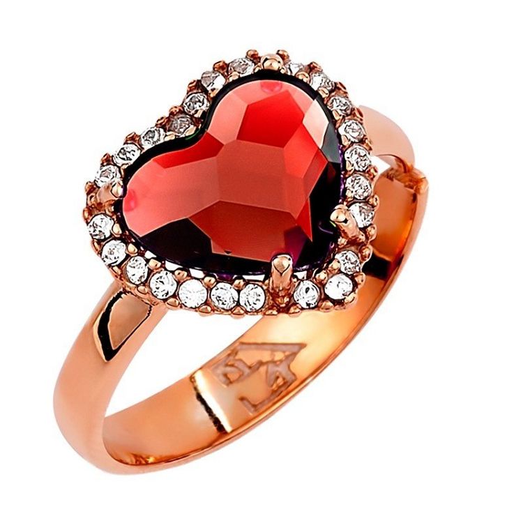 Δαχτυλίδι Από Ασήμι 925 Ροζ Επιχρυσωμένο Με Καρδιά Swarovski EX39618