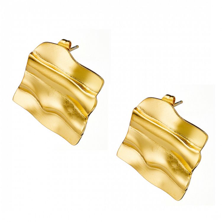 Σκουλαρίκια Από Ατσάλι Επιχρυσωμένο 24Κ AS40178