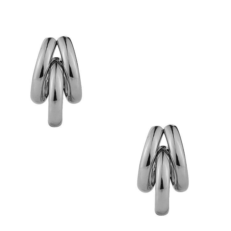 Σκουλαρίκια Κρίκοι Τριπλοί Small Από Ανοξείδωτο Ατσάλι MI47371