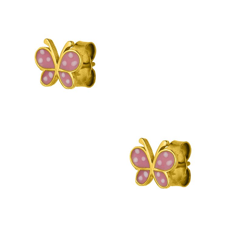 Σκουλαρίκια Από Ασήμι 925 Επιχρυσωμένο Πεταλούδα KO47507