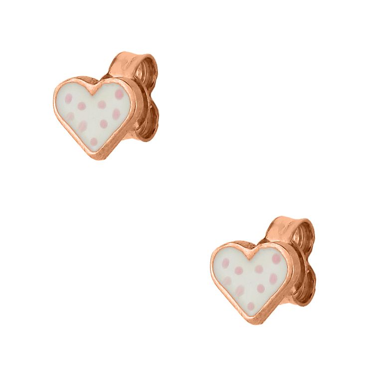 Σκουλαρίκια Από Ασήμι 925 Ροζ Επιχρυσωμένο Καρδιά KO47509