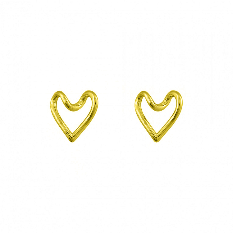 Σκουλαρίκια Από Ασήμι 925 Επιχρυσωμένο Καρδιά SS48702