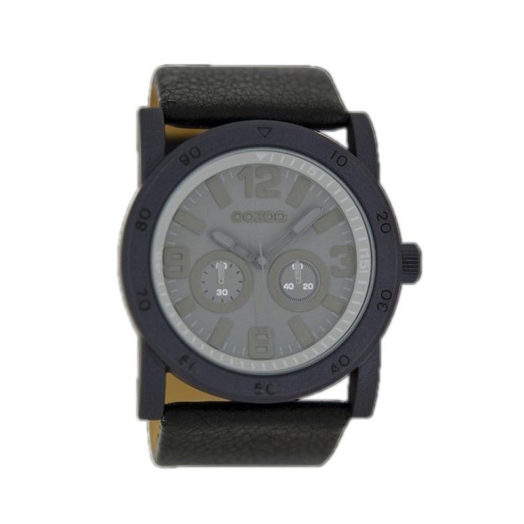 OOZOO TIMEPIECES Black Leather Strap C6429
