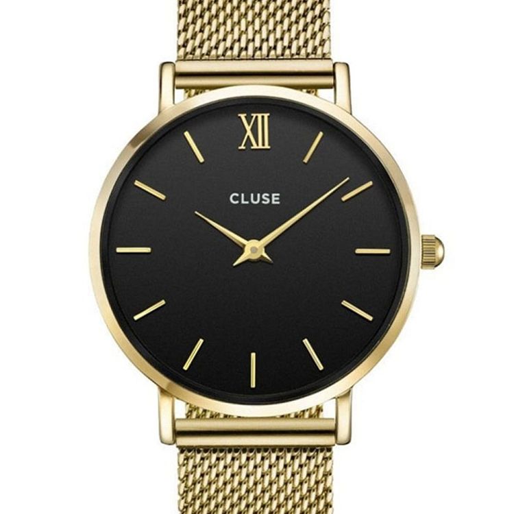 CLUSE Minuit Mesh Stainless Steel Gold Plated Strap CW0101203017