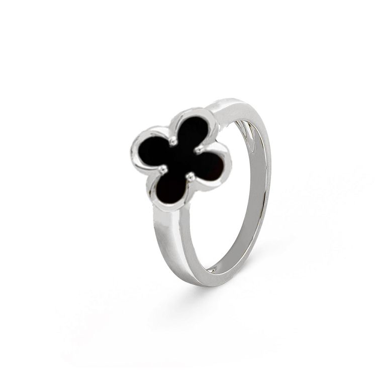 Δαχτυλίδι Λουλούδι Clover Shiny  με Όνυχα από Ασήμι 925 SS36022