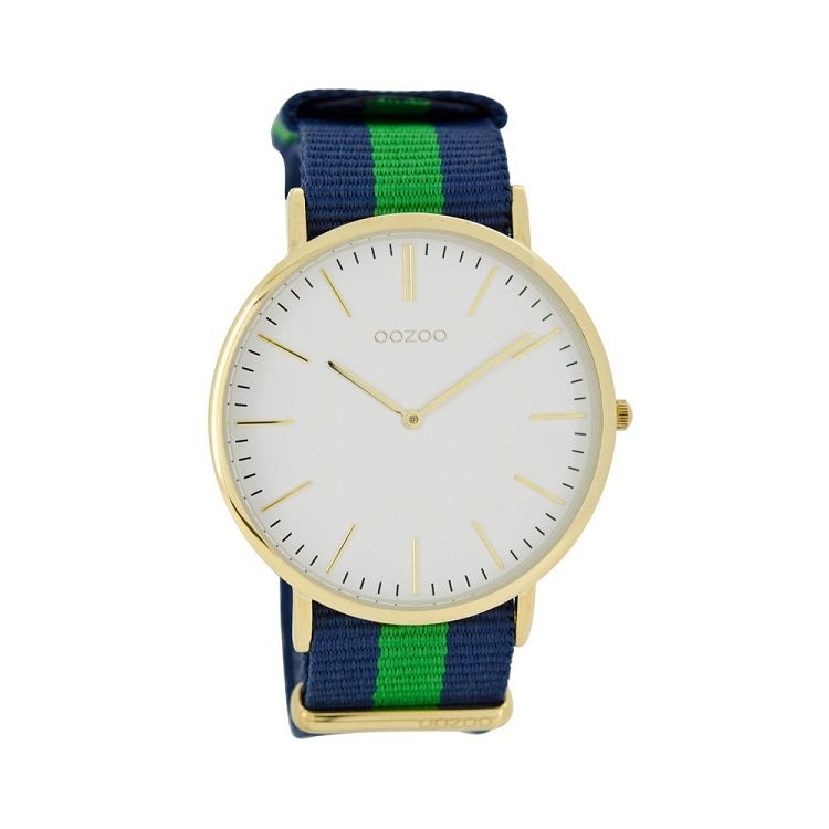 OOZOO Timepieces Vintage Two Tone Fabric Strap C6918