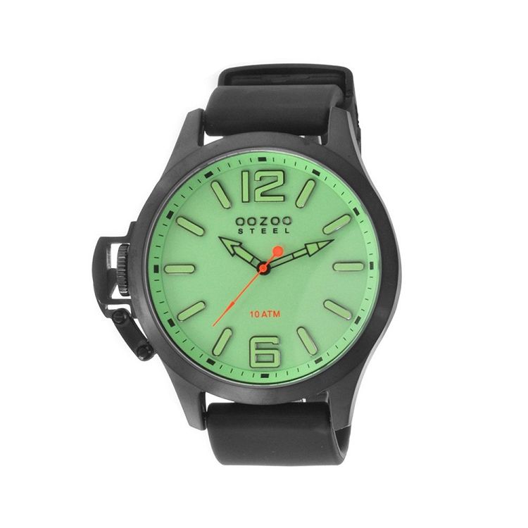 OOZOO Steel XL Black Rubber Strap OS409