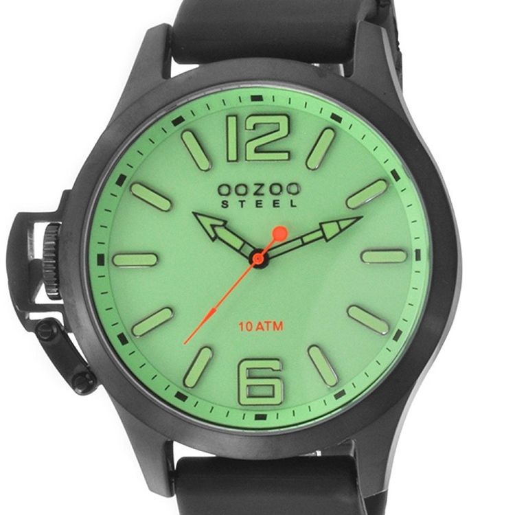 OOZOO Steel XL Black Rubber Strap OS409