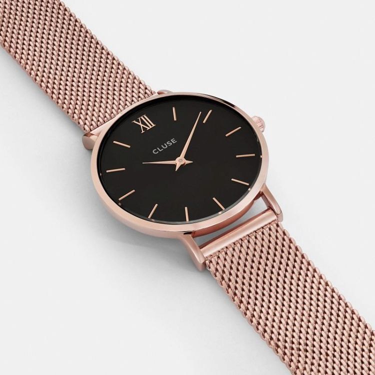 CLUSE Minuit Mesh Rose Gold Stainless Steel Strap CW0101203003