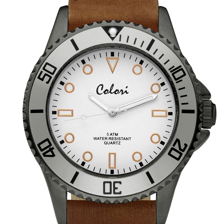 COLORI Brown Leather Strap COL352