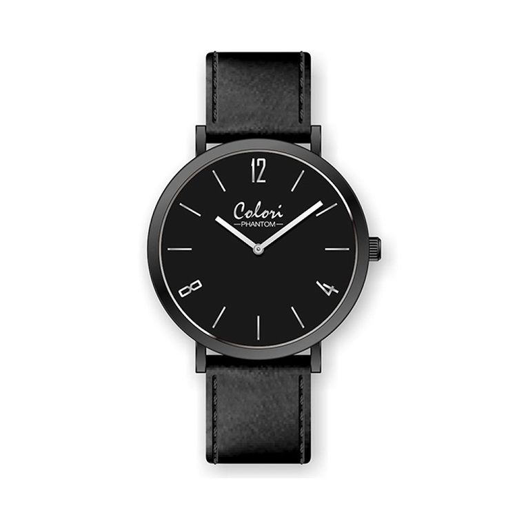 COLORI Phantom Black Leather Strap COL438
