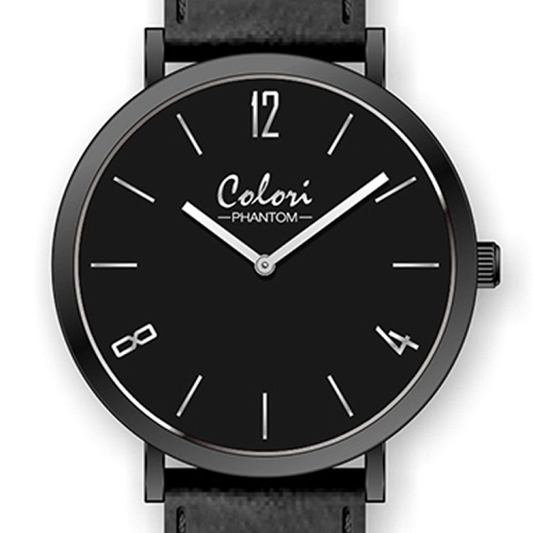 COLORI Phantom Black Leather Strap COL438