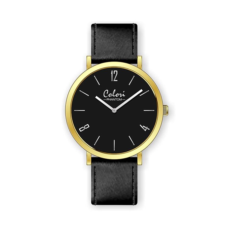 COLORI COLORI Phantom Black Leather Strap COL440