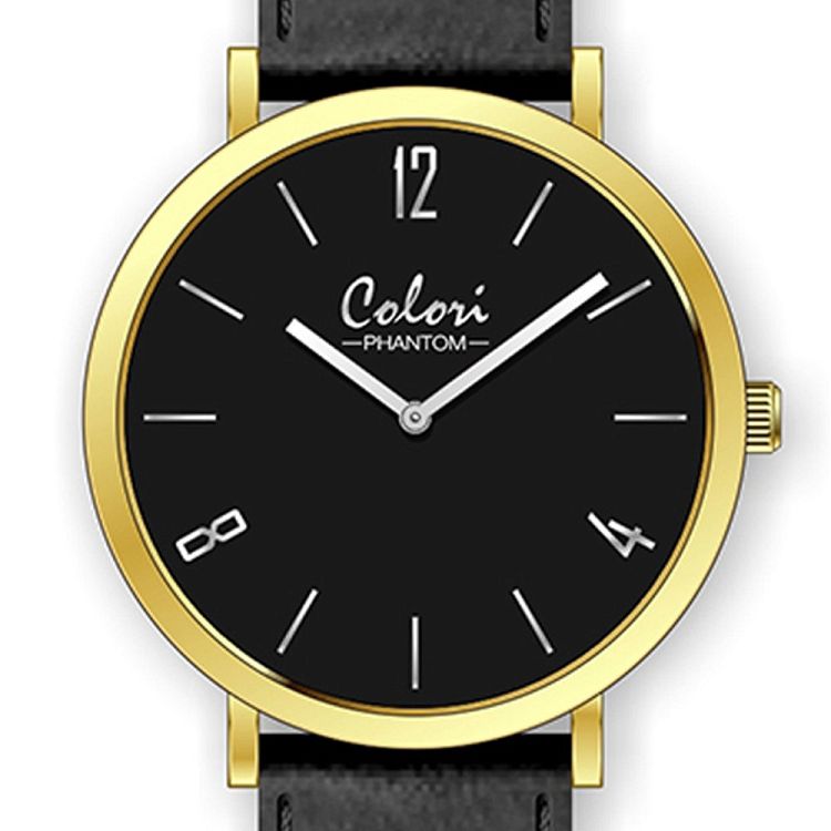 COLORI Phantom Black Leather Strap COL440