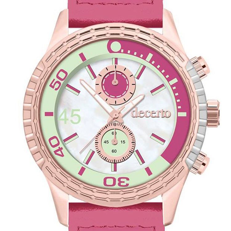 DECERTO Ice Lolly Ladies Fuchsia Leather Strap 1010-35