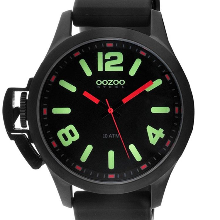 OOZOO STEEL XL Black Rubber Strap OS382B