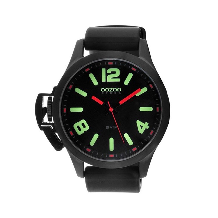 OOZOO STEEL XL Black Rubber Strap OS382B