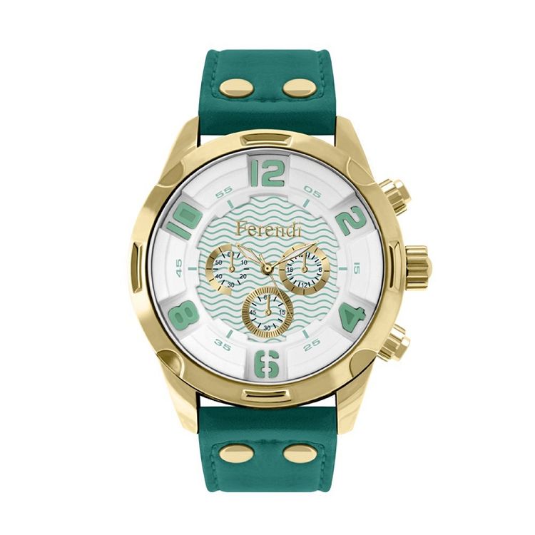 FERENDI ETERNIA Green Leather Strap 4040-12