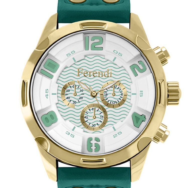 FERENDI ETERNIA Green Leather Strap 4040-12