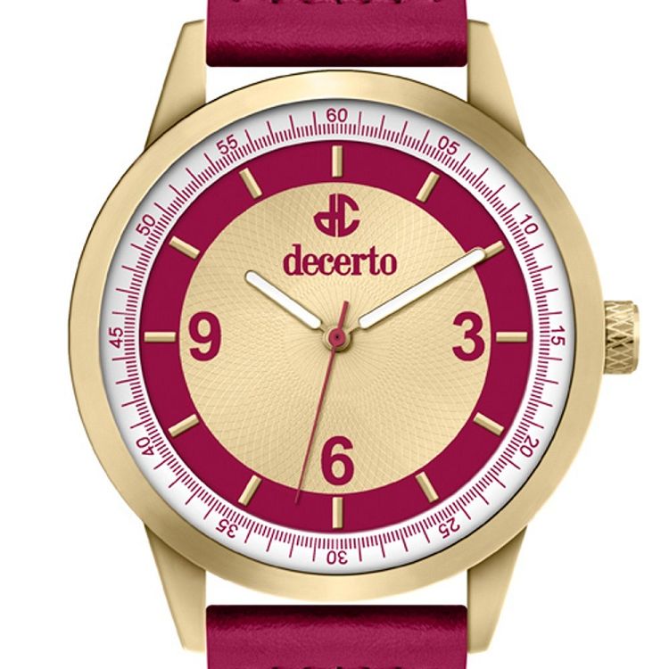 DECERTO Royal Red Leather Strap 9630-2