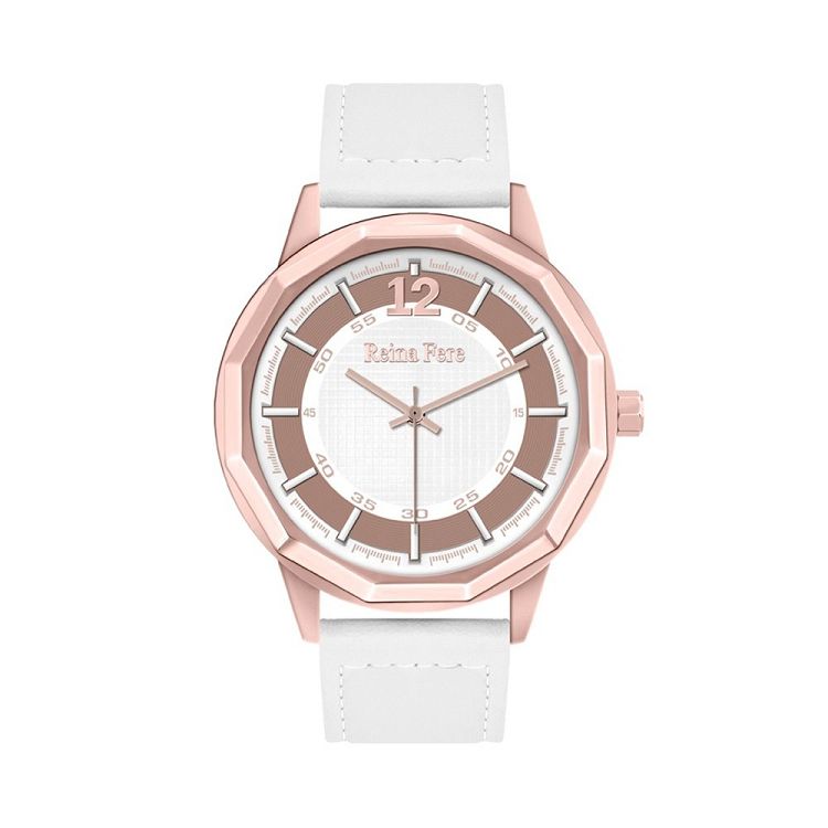 REINA FERE White Leather Strap 8826-3