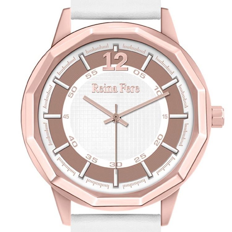 REINA FERE White Leather Strap 8826-3