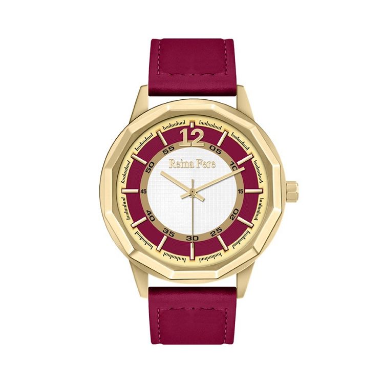 REINA FERE Red Leather Strap 8826-4