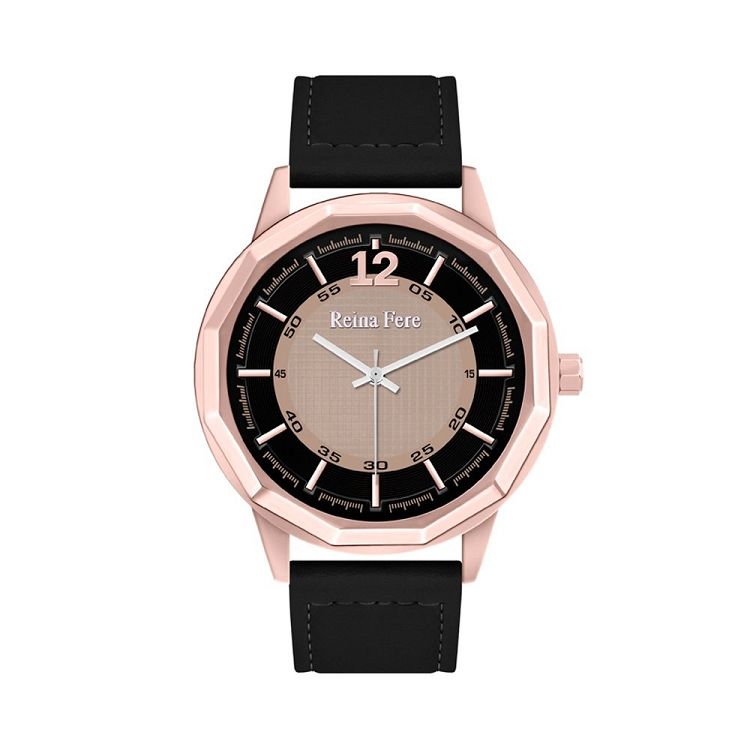 REINA FERE Black Leather Strap 8826-5