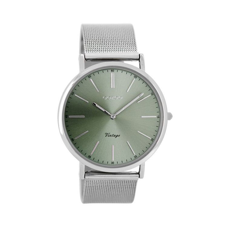 OOZOO Timepieces Vintage Silver Metal Strap C8156